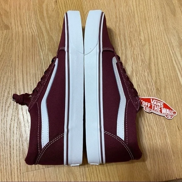 Vans Canvas Port Royale Maroon Ward Sneakers Shoes NEW 9.5 Men’s - Picture 7 of 8